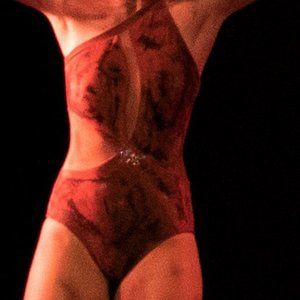 Brown leotard made by Patrick J. Small.